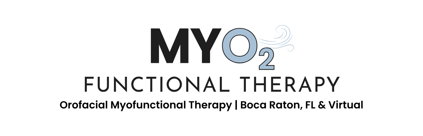 MYO2 Functional Therapy company logo. Stylized O2 with lines of blue signifying air flow.